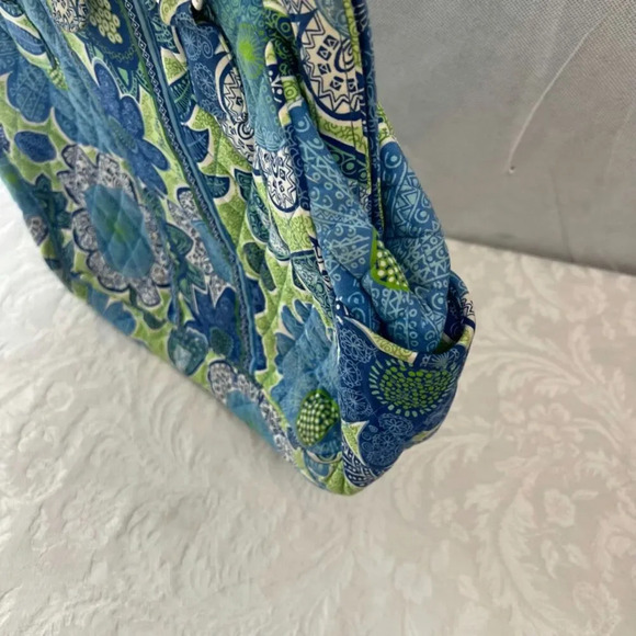 Vera Bradley "Doodle Daisy" Frame Purse Blue Floral Medium Size - Picture 4 of 10